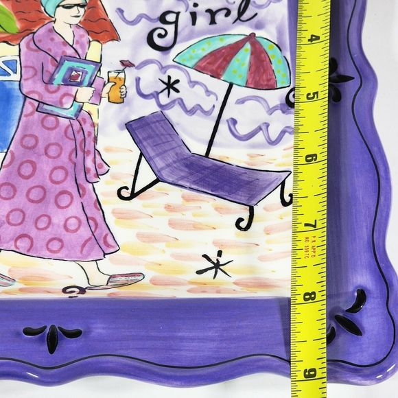 Trinket Dish Tray Jennifer Brinley Spa Girl Certified International 9 in x 9 in - Picture 4 of 5